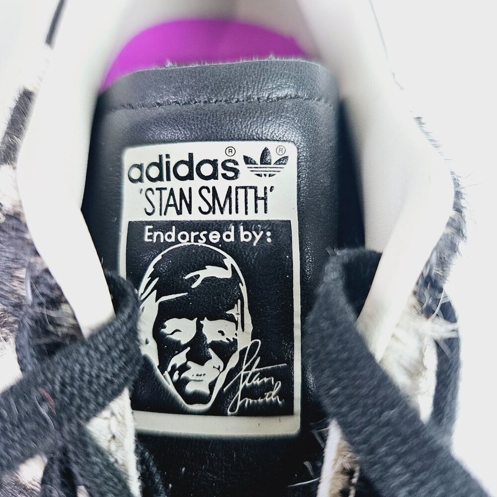 Adidas Stan Smith Cow Print Pony Hair Sneakers, Sz 6 - Picture 8 of 11